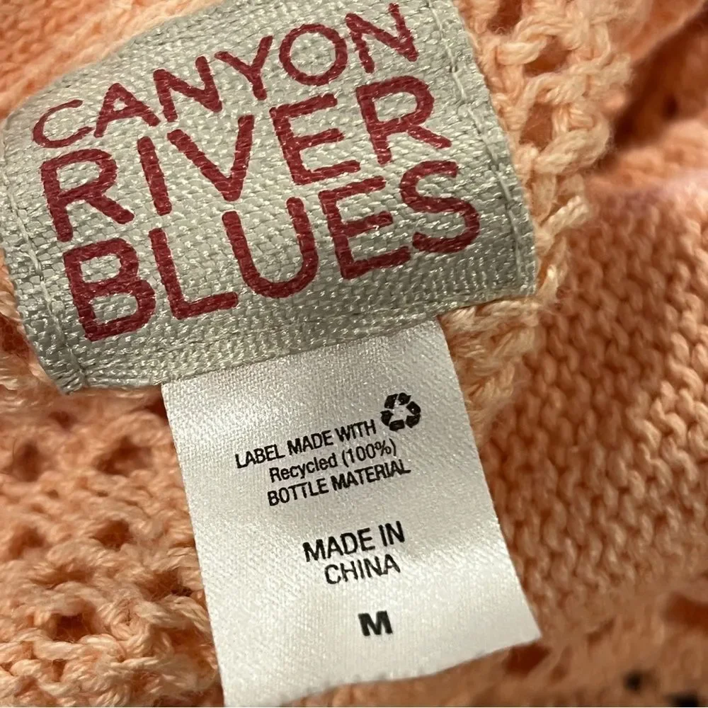 Canyon River Blues Peach Open-Knit‎ open Cardigan